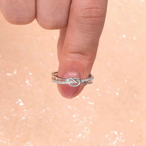 Sterling Forever Länkade Silverringar för Kvinnor S925 Justerbara Tumringar för Mamma Kärleksnöt Dotterringar Jul Mors Dag Presenter