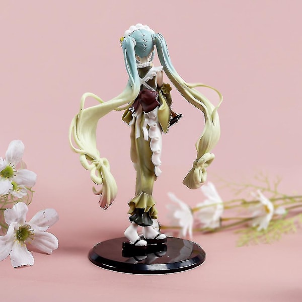 Hatsune Miku Figurine 22cm Pvc Matcha Bafei Fairy Tale Wonderland Julgåva Anime Actionfigur Vuxenmodell Leksaker För Pojkar[HK]
