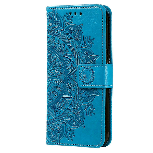 Plånboksfodral Mandala Blommönster PU Läder Telefonskal för Samsung Galaxy A35 5G [HK] Blue