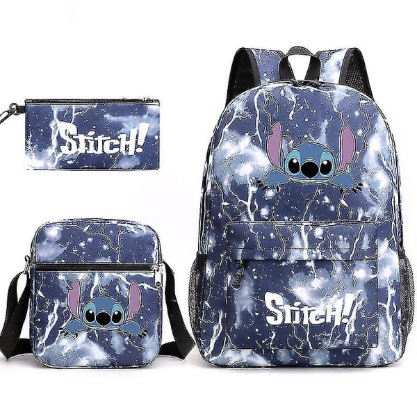 Lilo ja Stitch -reppu, kolmiosainen koululaukkusarja [HK] Lightning blue 2