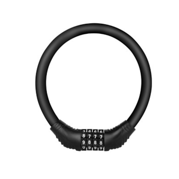 Cykellås kabel lås med kode [HK] Sort Svart