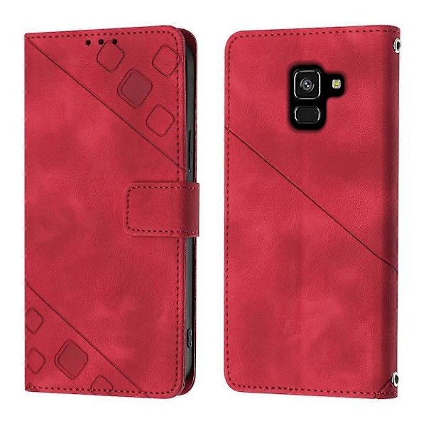 Læder Etui Til Samsung Galaxy A8+ 2018[HK] Red