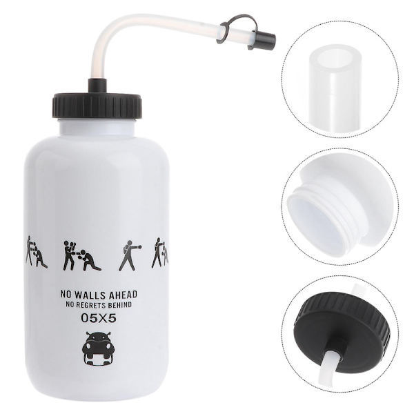 Pyöräilyyn sopiva vesipullo, jossa on pitkä pillari, suuri vesipullo, retkeilyyn sopiva vesipullo [HK] White 20*10cm