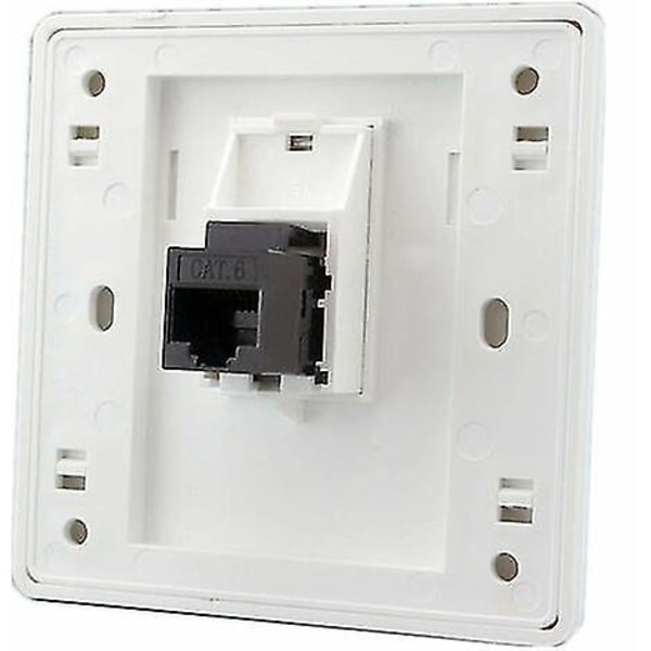 Hunkat til hunkat Cat6 Gigabit dobbelt pass netværk væg fatning Rj45 Lan faceplate internet lige strømstik, 86x86mm 1stk[HK]