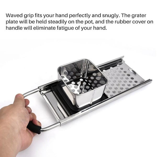 HK  Rustfritt Stål Spaetzle Maker Med Komfortabel Gummigrepshåndtak For Dumpling Noodle silver  black