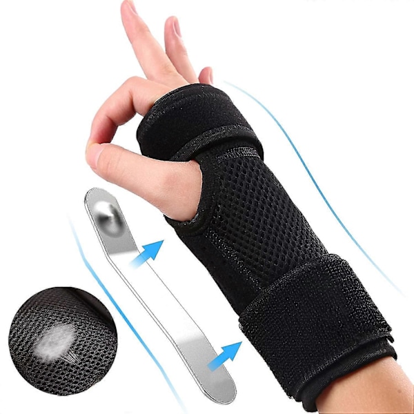 Karpaltunnel Håndledsstøtte til Natten, Håndledsstøtte Skinne Højre Hånd med Skinne til Tendinitis, Arthritis, Forvridning Højre Hånd L[HK]