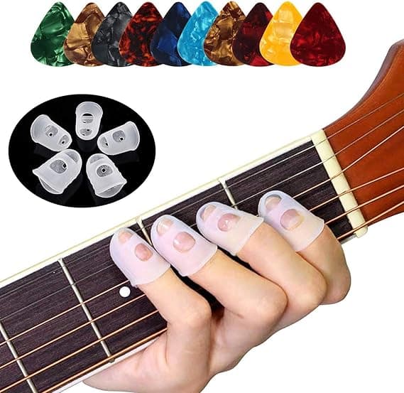 Anpassade gitarrfingerplektrum, set om 40 silikon [HK]