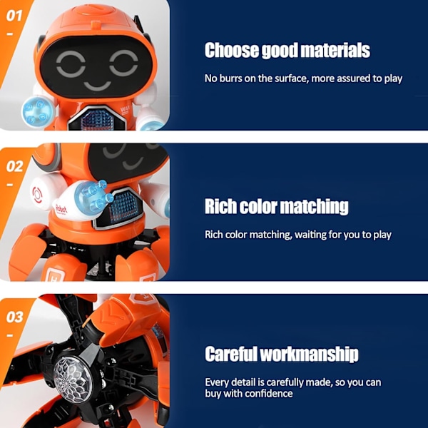 Rc Robot Lekevarer Elektronisk Gående Intelligent Dans Lys Musikk Blekksprut[HK] Blue