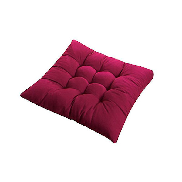 40x40cm Mjuk Sittdyna i Fast Färg, Kvadratisk, Tjock, Matplatsstol Dekoration XC[HkkK] Wine Red
