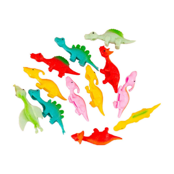Dinosauriegummi flygleksaker Katapultleksaker Roliga gummisnärtande leksaker Stretchigt spel för dinosaurieskolans aktivitetsfidgets[HK] Multicolor Free Size