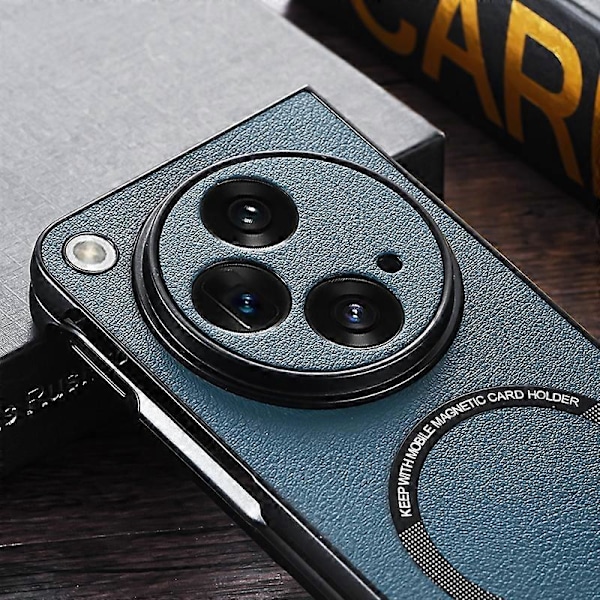 Magnetiskt telefonfodral för OnePlus Open PU-läder+TPU-skal Kompatibelt med MagSafe[HK] Style C Multicolor
