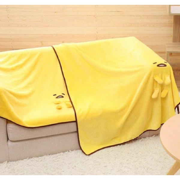 HKK Anime Gudetama Cosplay Lata Ägg Plyschfilt (100 X 80 Cm)