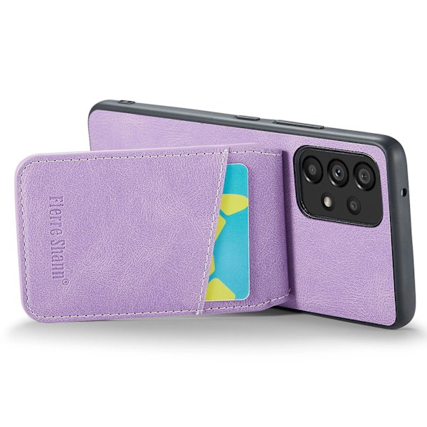FIERRE SHANN Etui med kortlommer til Samsung Galaxy A23 4G / A23 5G (Global Version) - Lilla[HK]