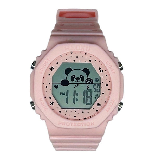 Nyt Studenterur Panda Version Simpelt Par Elektronisk Ur [HK] pink