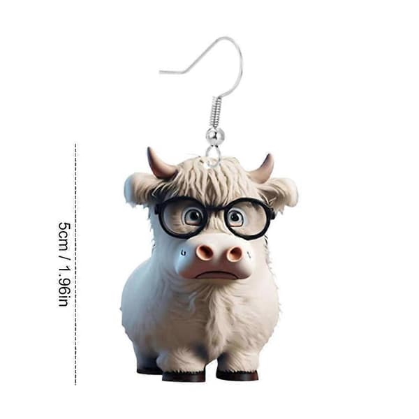 Øreringe Søde Ko Dyre Dråbeøreringe Gårdsdyr Dingle Krogøreringe Ko Smykker Dyreøreringe Ko Gårdsdyr Dingle Krog [HK] earrings 10