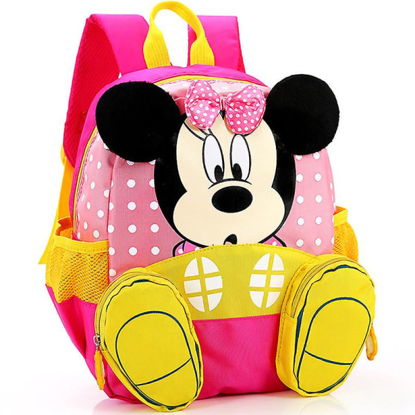 Børn Drenge Piger Mickey Minnie Mouse Skoletaske Rygsæk[HK] Rose Red