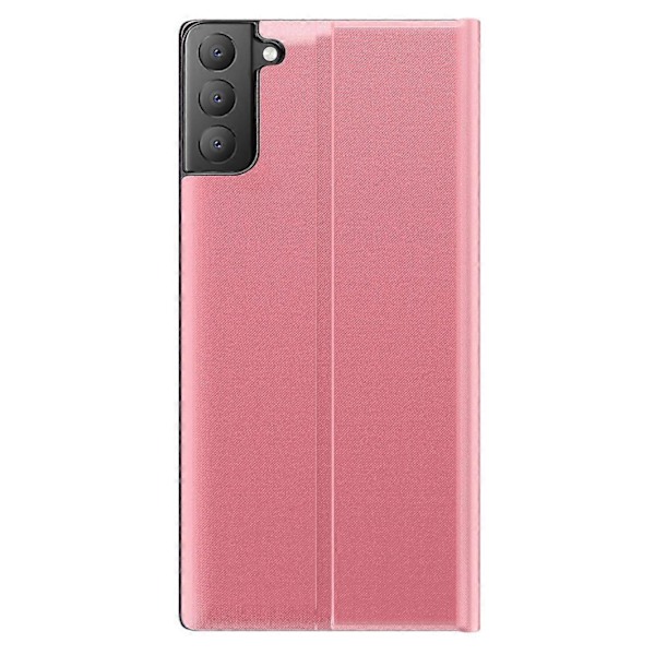 För Samsung Galaxy S21 FE Fönsterfodral Anti-fall Läderskyddsskal med Ställ [HK] Style E Multicolor
