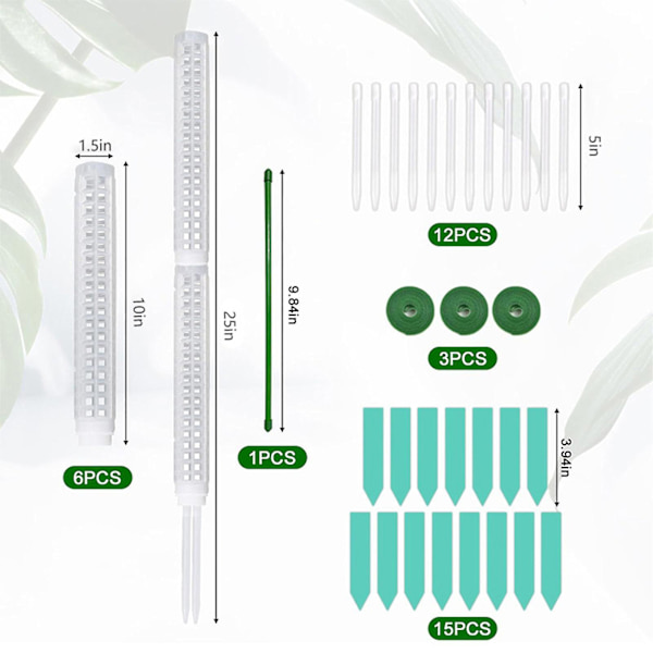 Stablet Mesh Plast Plante Støttepæl til Planter til at Vokse Opad Stang til Planter Indendørs Have[HkkK] 6Pcs Pack Stackable Version
