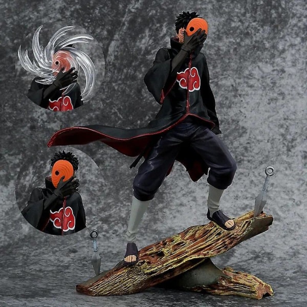 Naruto Anime Figur 26 cm Obito Uchiha Tobi Hoved Udskiftelig Action Figur Pvc Statue Model Skrivebordsdekoration Legetøj Gave til børn[HK] Tobi