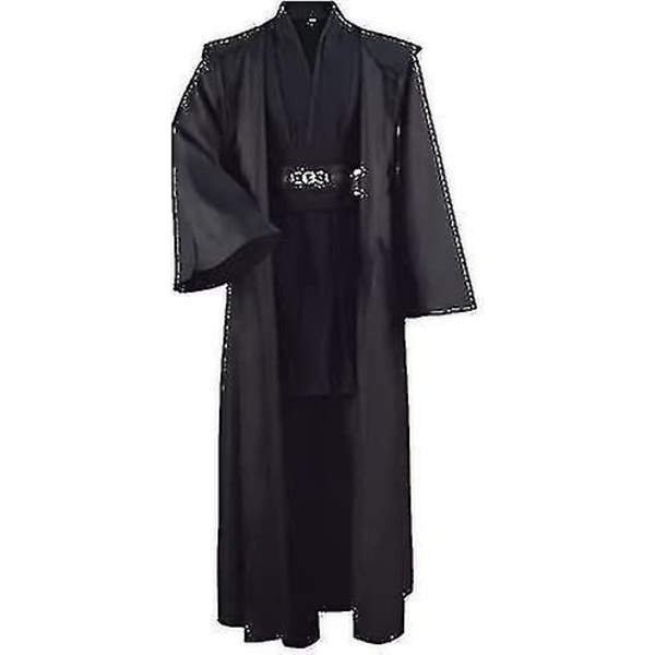 Högkvalitativ vuxen tunika kostym för Jedi-outfit Skywalker Halloween-kostym huvad kappa mantel komplett set uniform tre versioner [HK] Black 2XL