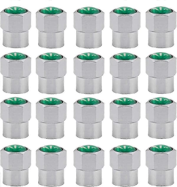 20-pack krompläterade däckventilhattar i mässing med N2 kvävelogotyp [HK]