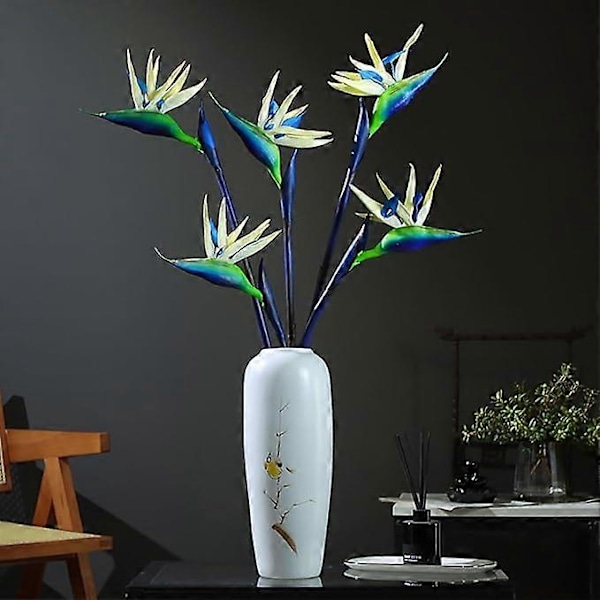 Varm 65CM stor elegant paradisfugl hjemmekontor kunstige blomster 3 stk.[HK] Blue