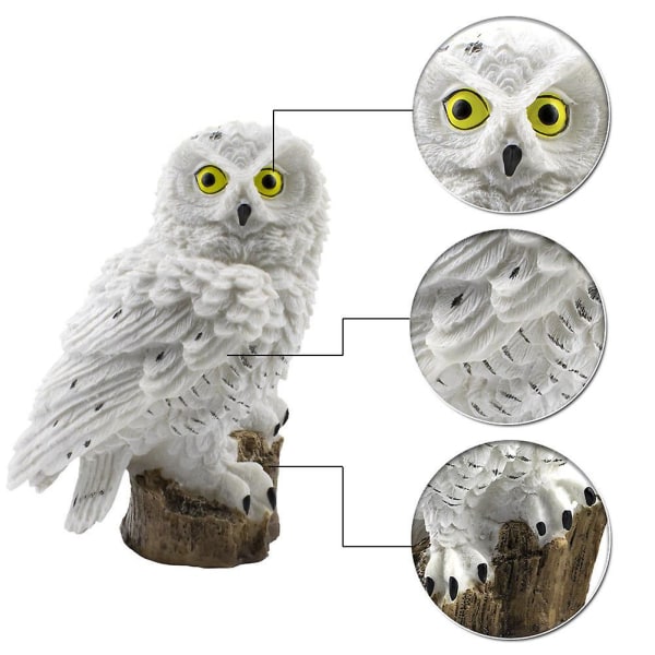 LED Hagebelysning - Ugleform, Vanntett Utendørs, Energibesparende Lampe[HkkK] Two White Owls