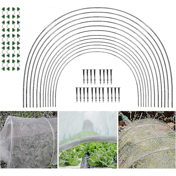 Trädgårdsbågar för Nät, Trädgårdsbågar Växthusram, Växthusram Trädgårdsbågar, DIY Växthusbåge Kit, Polytunnel Stödfram[HK] 30pcs (10pcs)