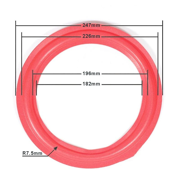 HK  Anti-aging højttaler skum surround elasticitet og holdbare skumkanter Red 10 inches