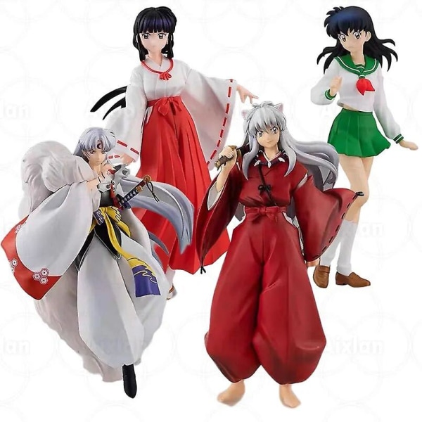 20cm Anime Inuyasha Figure Inuyasha Kiky Sesshoumaru Higurashi Kagome Pvc Action Figure Model Toys Collectible Model Toy Gift[HK]