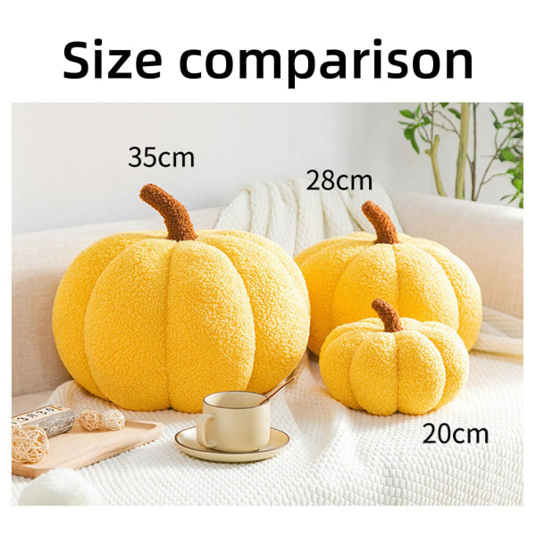 Plys pyntegræskar legetøj blødt plys pyntegræskar pude blødt Thanksgiving Halloween pyntegræskar dekorativ sofa pude pyntegræskar legetøj[HK] Yellow - 20cm