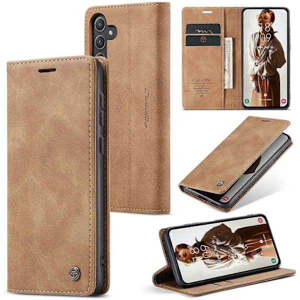 CASEME 013-serien for Samsung Galaxy A55 5G deksel PU-lær Stativ Visning Business Telefondeksel[HK] Style B Multicolor