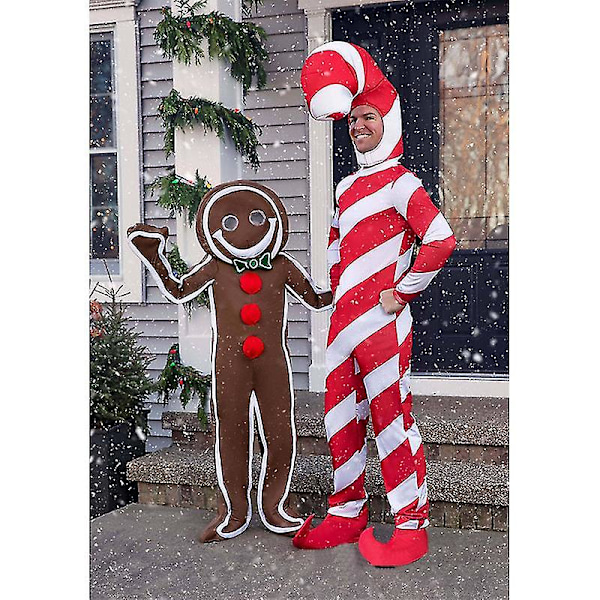 Isad Gingerbread Man Kostym för Vuxna, Julgodis Kostym  2XL