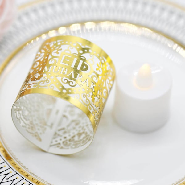 50kpl Ontto Elektroninen Kynttilänvarjostin Liekitön Tuikkukynttilä Votiivi Kääreet Sydän Eid Mubarak Koristeellinen Ramadan Lampunvarjostin Muslimijuhlakoriste[HK] Rold gold