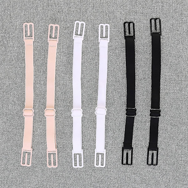4 par BH-stropklips elastiske skridsikre strop-holder (sort hudfarvet hvid pink)[HK]