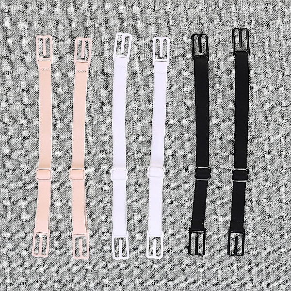 4 par BH-stroppklips elastisk sklisikker stroppholder (svart hudfarget hvit rosa)[HK]