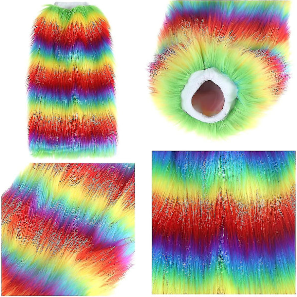 Faux Fur Benvarmer, Varme Fuzzy Benvarmer Støvle Kantbetræk til Festkostumer Premium[HK] C