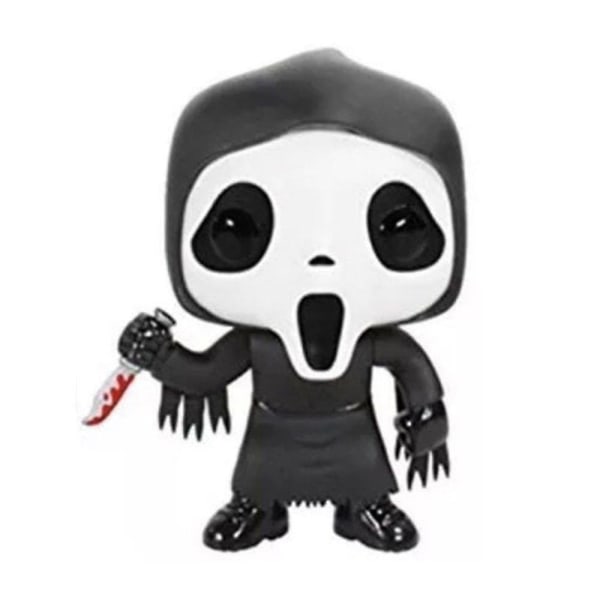 Ghostface Figur - Søt samleobjektmodell dukke skrivebordsornament Funko Pop-leketøydekorasjon gave til fans[HK]