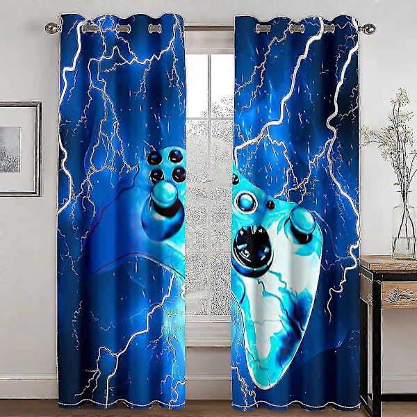 Mörkläggningsgardiner för pojkar och tonåringar 132 x 160 cm Modern stil Videospelsgardiner för barn och flickor[HK]