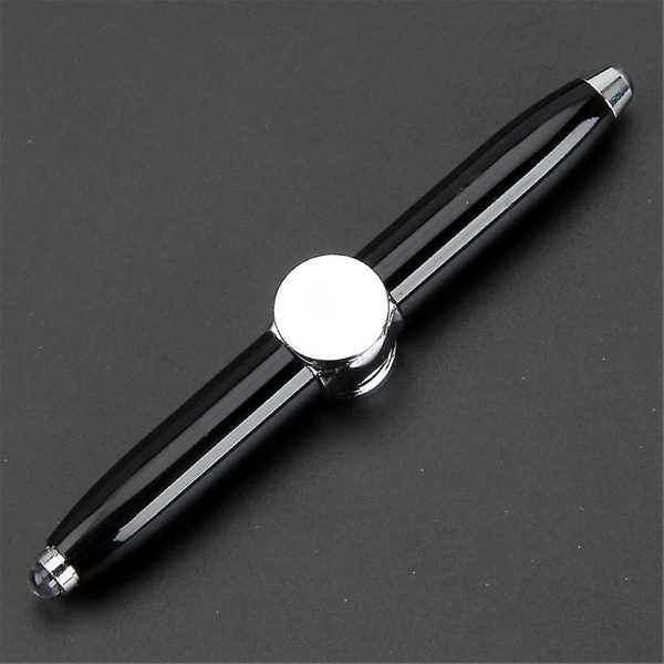 Led Pen Fidget Spinner Pen Stress Relief Legetøj Led Spinning Kuglepen Multi-colors -z[HK] Bright black