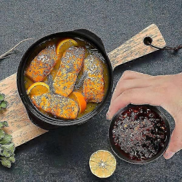 10 Mini Sausskåler i Rustfritt Stål for Sushi-dipping 8,2 cm Runde Forrettsskåler