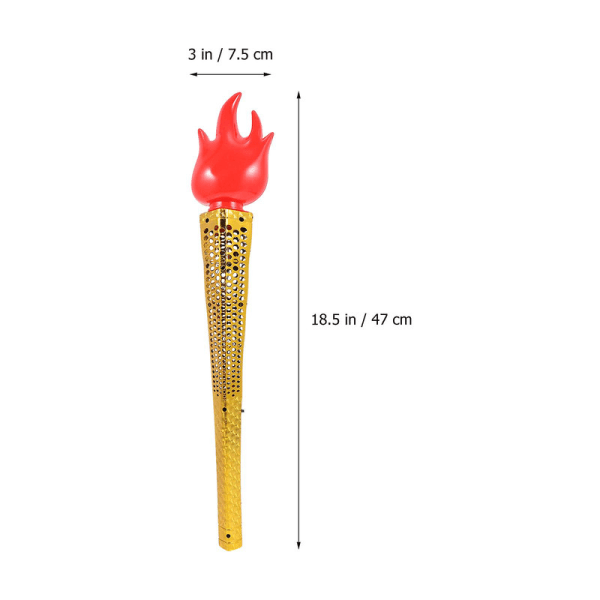 Lekebål for barn - Campingspillrekvisitt - Plastfakler - Dekorativ flammefakkel - Oppblåsbar fakkel - Kunstig flammebål [HK] Golden 47X7.5X5CM