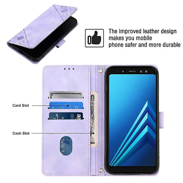 Læder Etui Til Samsung Galaxy A8+ 2018[HK] Light Purple