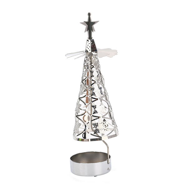 Jul Aromaterapi Ljus Varm Trä Revolving Ljusstake Walking Light[HK]