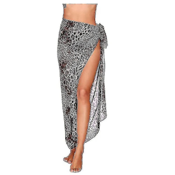 Strand Sarong Pareo Bikini Wrap Kjol Cover Up För Badkläder[HK] Leopard print