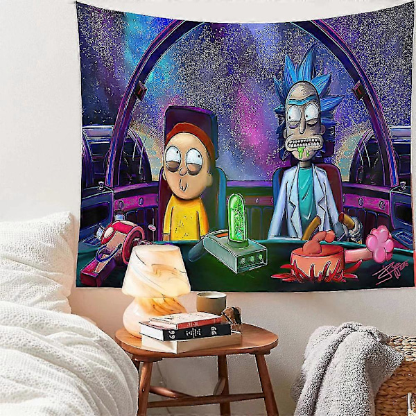 Rick And Morty Tema Gobeläng Sovrum Väggbonad Tapeter Dekoration[HK] 150*200CM B
