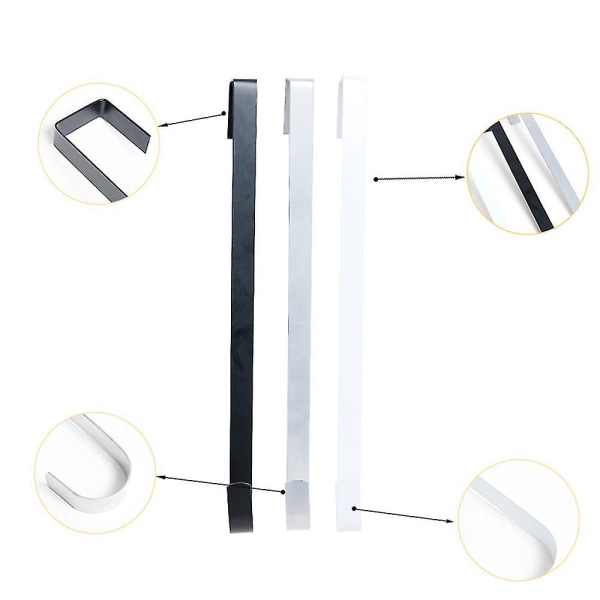 Kranshenger for inngangsdør metall over døren Enkel krok 38 cm hvit krok[HK]