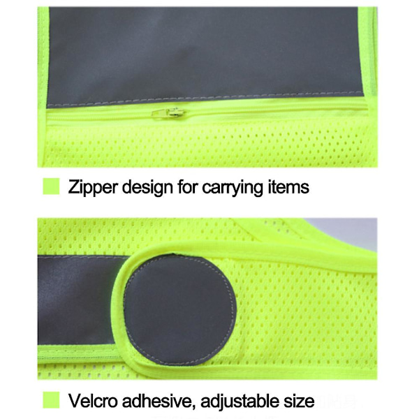 Reflekterende Vest Løpeutstyr Ultralett & Komfortabel Sikkerhetsvest For Løping, Gåing, Sykling [HK] XL