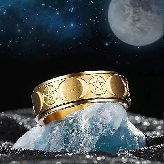 Mænds Fidget Ring Sort/Guld/Rosa Guld/Regnbue 8mm Rustfrit Stål Ring Spinner Ring Til Mænd Kvinder Stress Angstdæmpende Roterende Ring Finger[HK]