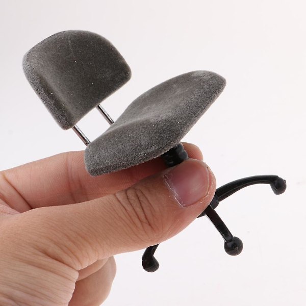 1/12 Dukkehus Miniature Møbler Drejestol Skrivebordsstol Model Grå[HK]